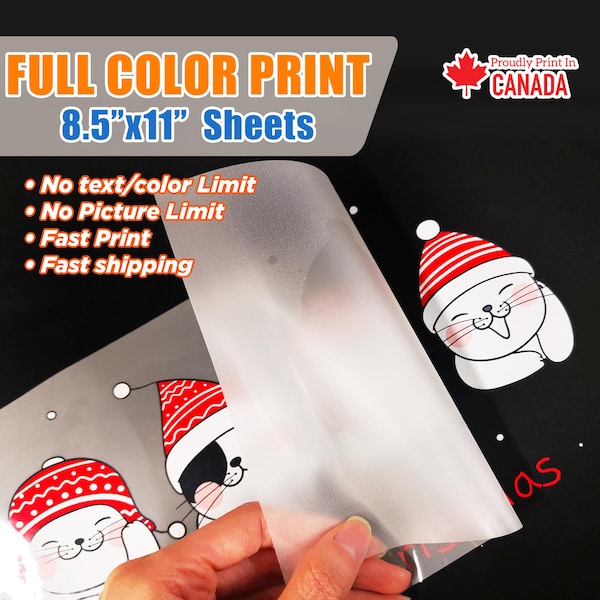 Custom DTF Heat Transfer, Full Color Iron-On, 8.5x11 US letter size
