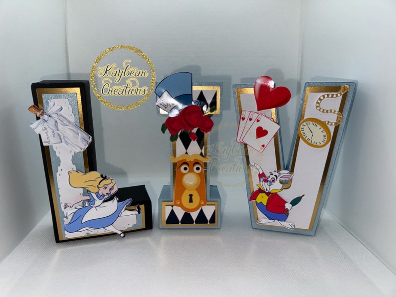 3d Letter/ 3d Number/ Alice Letters/ Onederland Number/ Wonderland ...