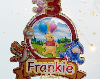 Pooh cake inspired topper/ Winnie the Pooh cake topper/ Winnie the Pooh birthday