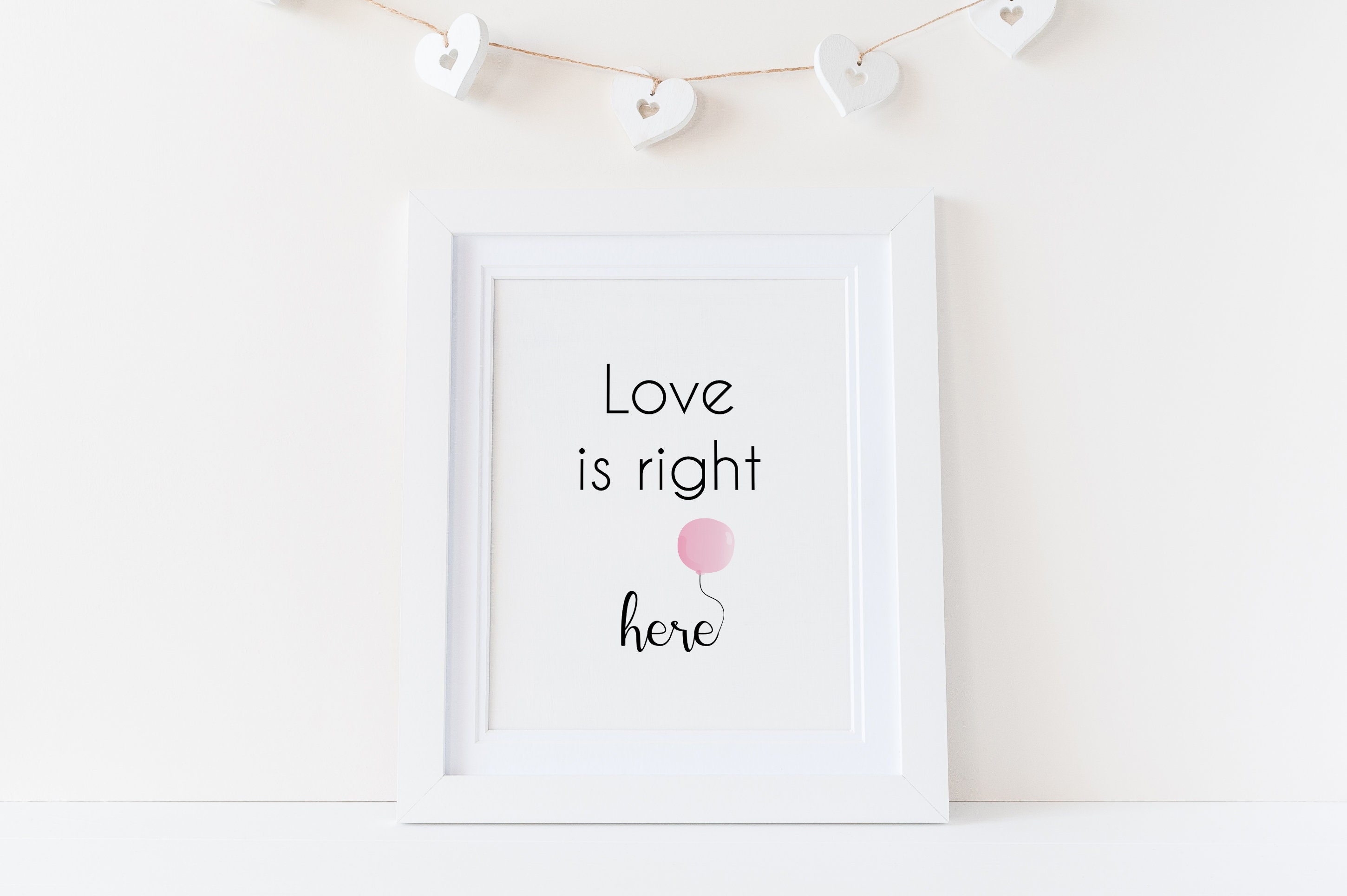Love Is Right Here Baby Girl Nursery Prints Baby Girl Wall Etsy