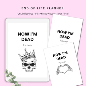 Planificador de fin de vida Planificador para cuando muera Planificador para cuando muera Plantillas digitales para tabletas e impresión instantánea A4, Carta PDF Estándar y PNG Coloreado
