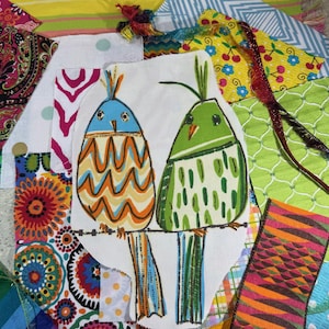 Slow Stitch Kit Crazy Birds