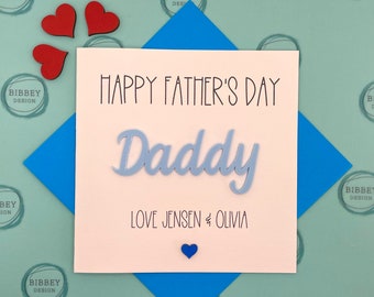 Personalised Father's Day card - for Grandad, Dad, Daddy, Uncle - Children's names on card