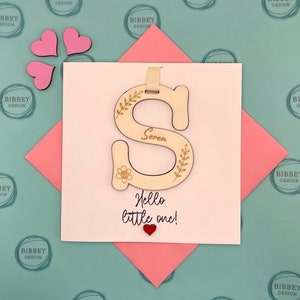 Tarjeta de bebé nueva personalizada - Tarjeta inicial, Nuevo bebé, hola mundo, bienvenido pequeño, recién llegado, felicitaciones, tarjeta de recuerdo