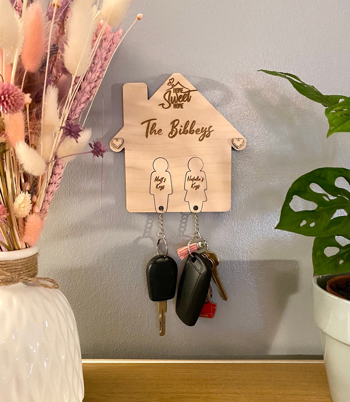 Personalised Family Key Holder Couple key holder / Wall Etsy