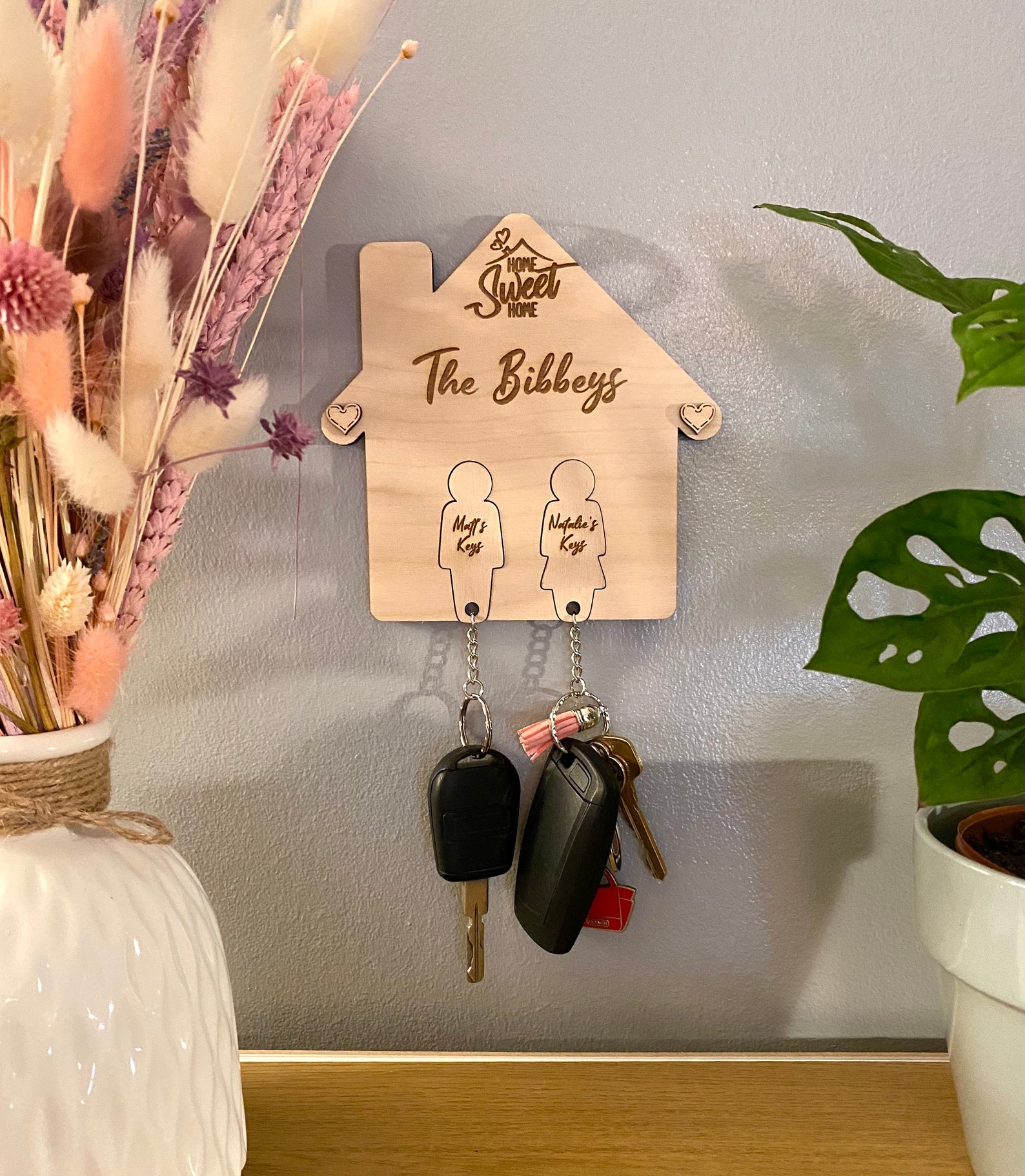Personalised Family Key Holder Couple key holder / Wall Etsy