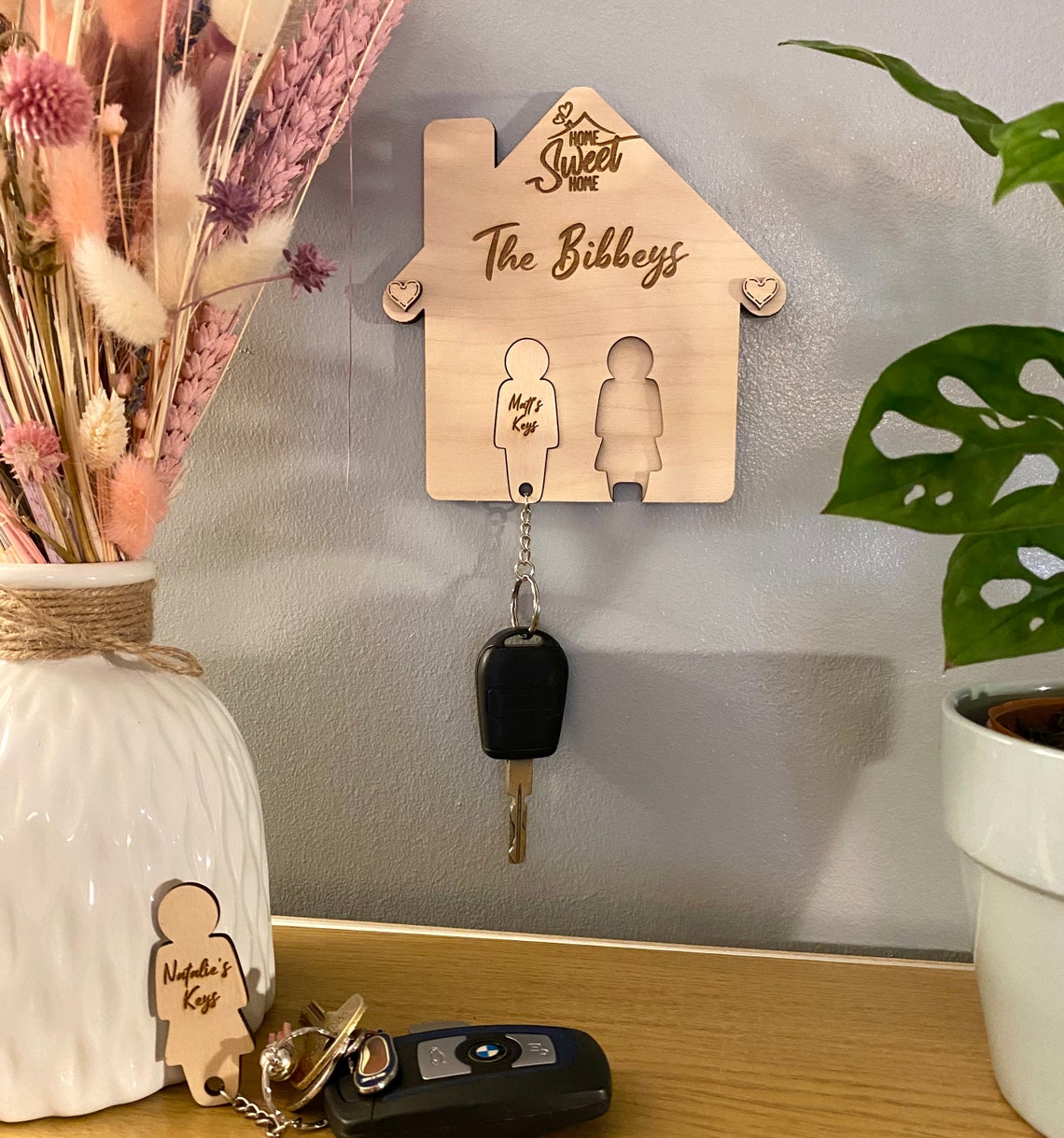 Personalised Family Key Holder Couple key holder / Wall Etsy