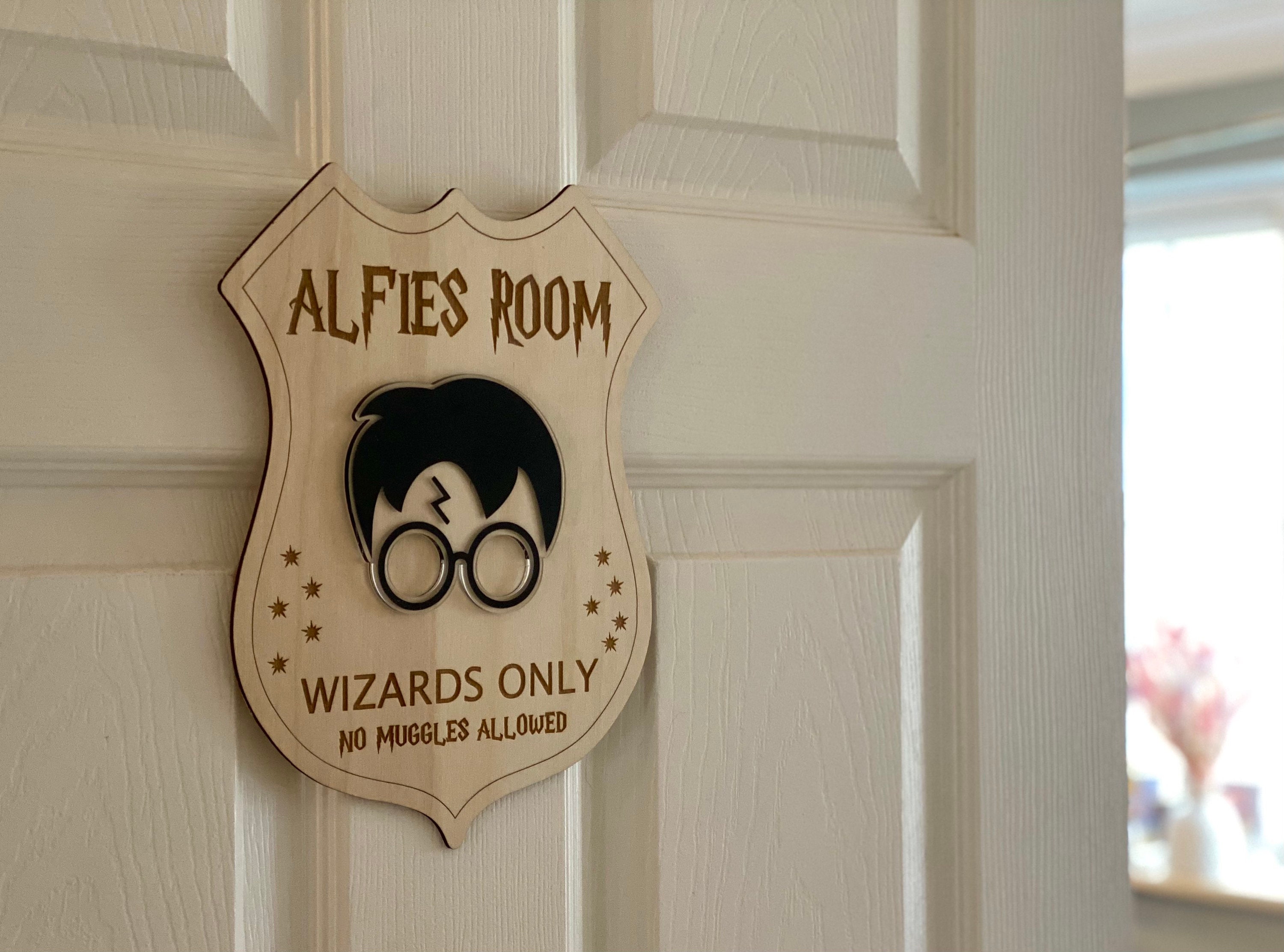 Personalised Wizard Door Sign for Bedroom or Playroom Harry Potter Style  Birthday Gift 