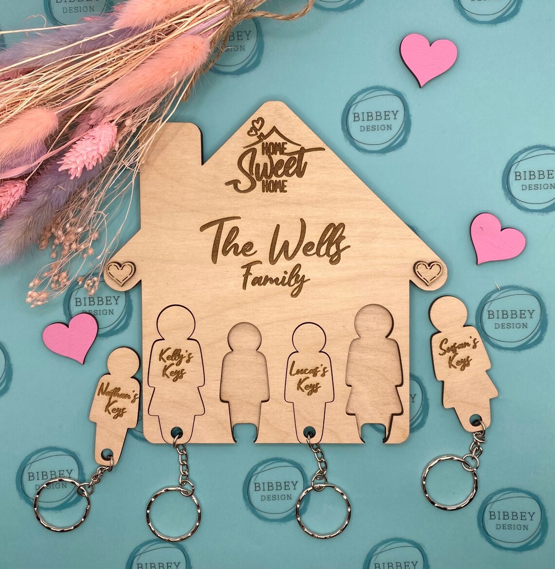 Personalised Family Key Holder Couple key holder / Wall Etsy