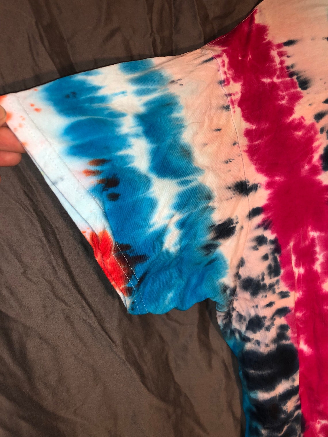 Tie-dye t-shirt. Horizontal stripes. | Etsy