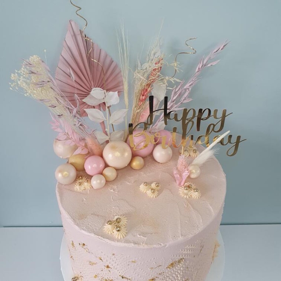 Dried flower bouquet mini pampas grass home decor cake | Etsy