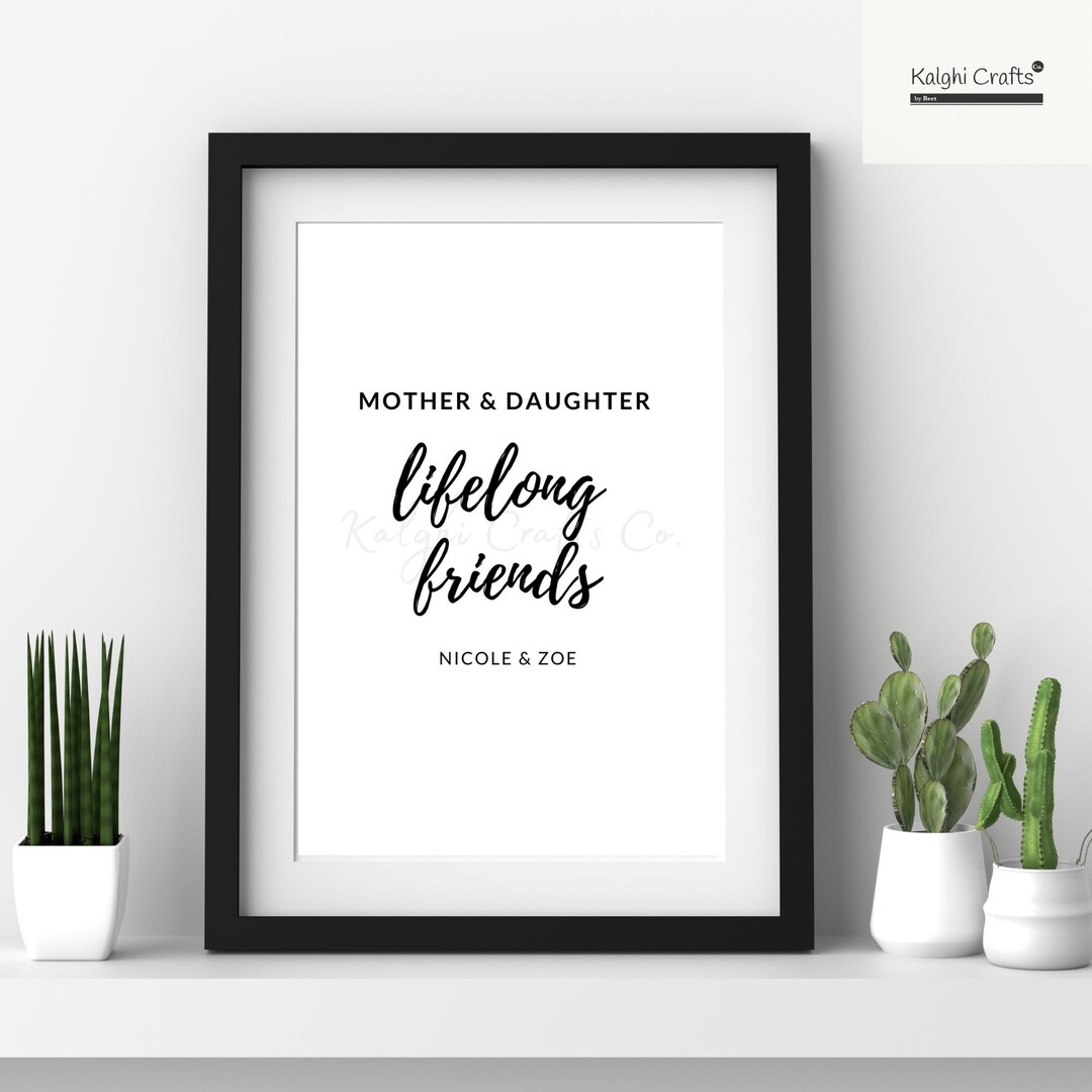 Personalised Digital Prints Mother Daughter, Printable Art, Lifelong