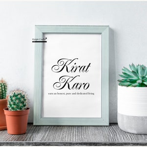 Kirat Karo Guru Nanak Dev Ji Teachings Instant Download, Wall Decor Prints  For Home , Housewarming Gifts, Sikh Quotes, Diwali House Decor