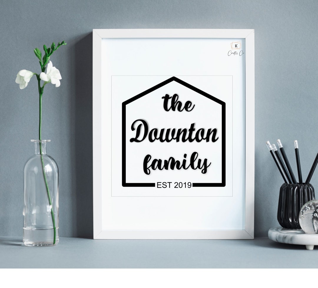 Personalised Family Name Wall Art Housewarming Gift, Established Family