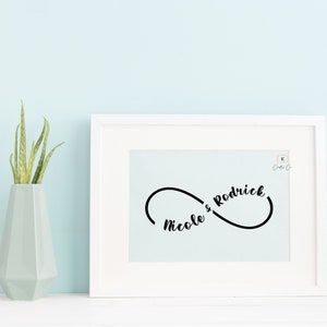 Digital Download Couple Name Wall Print, Personalised Gift for Wedding and Engagement, Girlfriend Boyfriend Gifts, Anniversary Gift