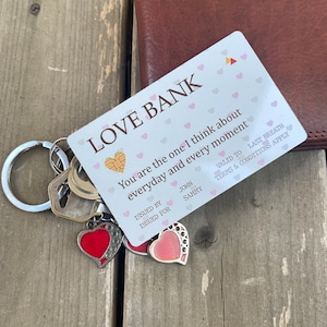 Personalized Wallet Card, Gift for Valentine Day Anniversary Birthday Gift, Proposal Gift, Heart Love Bank card with Personalise Message
