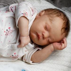 High end reborn baby newborn size. Pearl Asleep. Realistic reborn doll. Ready for ship reborns in my store. Ship from USA.  Real photo.