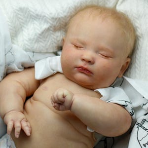 Reborn baby realborn Joseph asleep. 27inches reborn baby boy. High end quality reborn baby with belly plate. Realborn Joseph. Ship from US