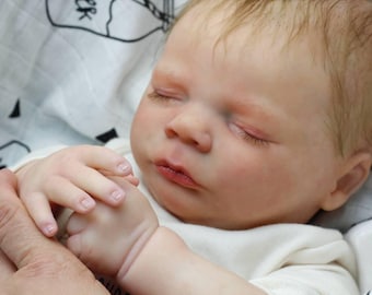 Auténtico muñeco bebé reborn Realborn Charles dormido – Hecho a mano, pieza única de 48 cm (19 pulgadas)