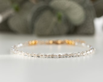 Austrian Crystal Gold Filled or Sterling Silver Bracelet, Sparkle and Glimmer Bracelet, Gift for her. Moments Jewellery.