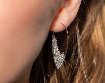 Crystal Teardrop Hoop Earrings | Bridal Accessories, Bridesmaid Earrings, Statement Earings | Sterling Silver Gold Filled 14ct Solid Gold