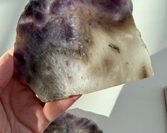 Wholesale Bundle of 3 Amethyst Slices. Crystals to reduce Stress, Insomnia & Anxiety. Crystal gift and home decor.