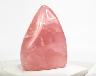 Gemmy Rose Quartz Flame Free Form Crystal from Madagascar | Crystals for love & friendship, heart chakra crystal gift, Moments Crystals