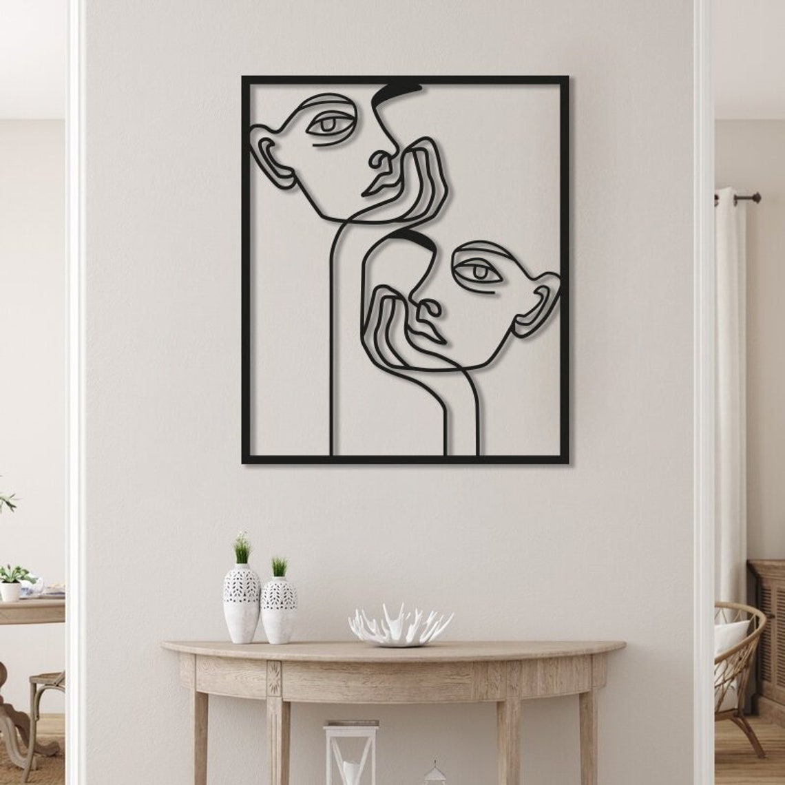 Minimalist Metal Wall Art Unique Design Wall Decor Metal Etsy