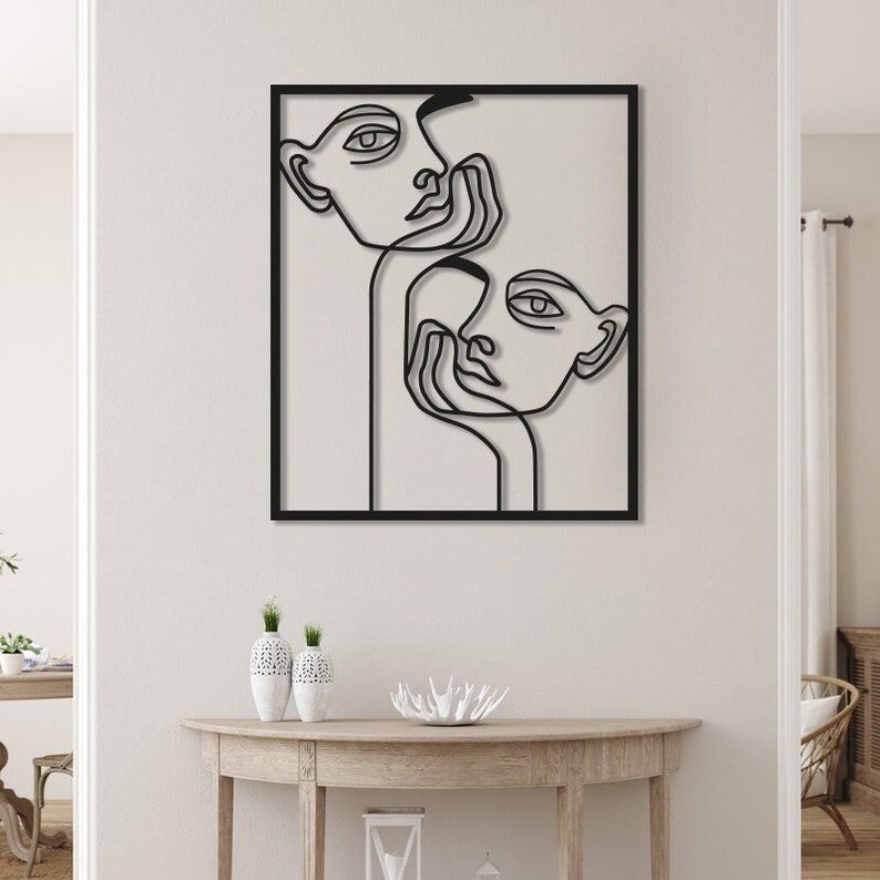 Minimalist Metal Wall Art, Unique Design Wall Decor, Metal Sculpture