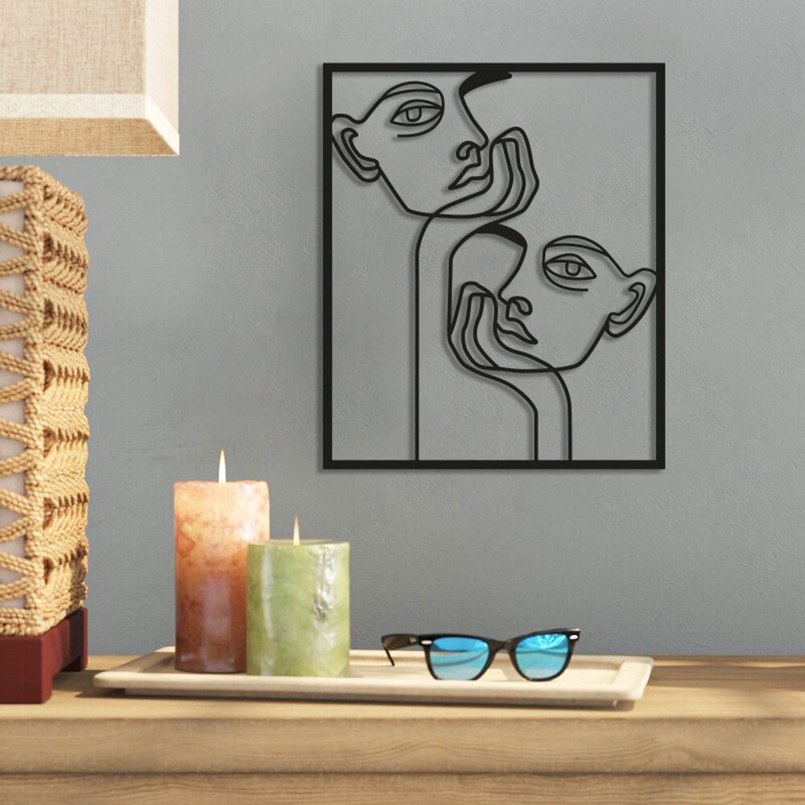 Minimalist Metal Wall Art Unique Design Wall Decor Metal Etsy