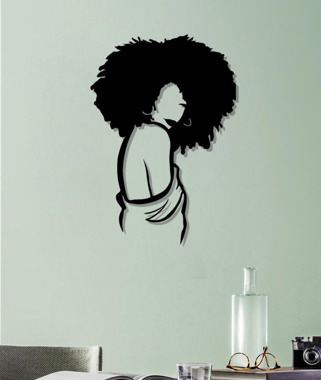 Black Woman Art, Afro Girl Wall Art, Woman Nude Line Art, Afro Woman