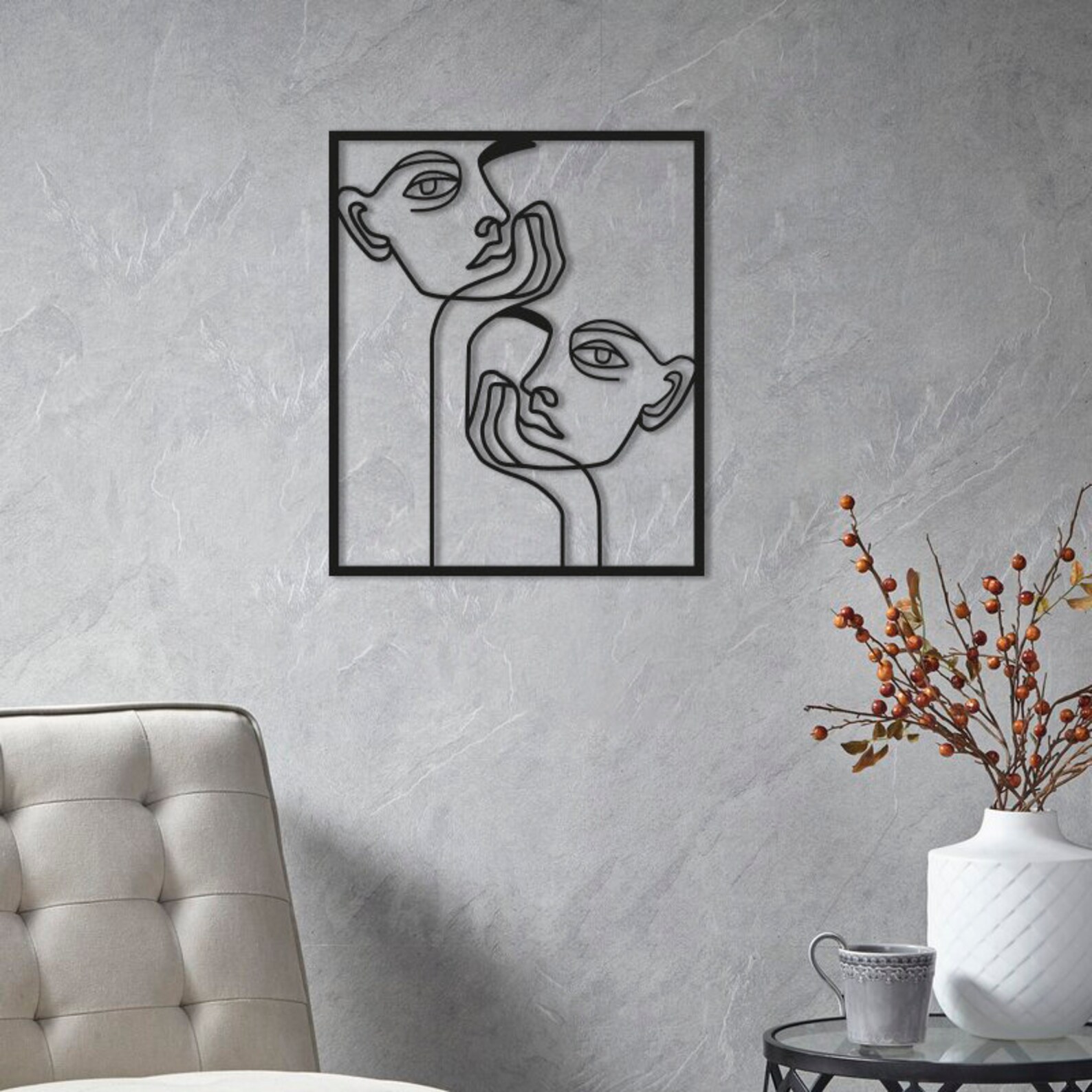 Minimalist Metal Wall Art, Unique Design Wall Decor, Metal Sculpture