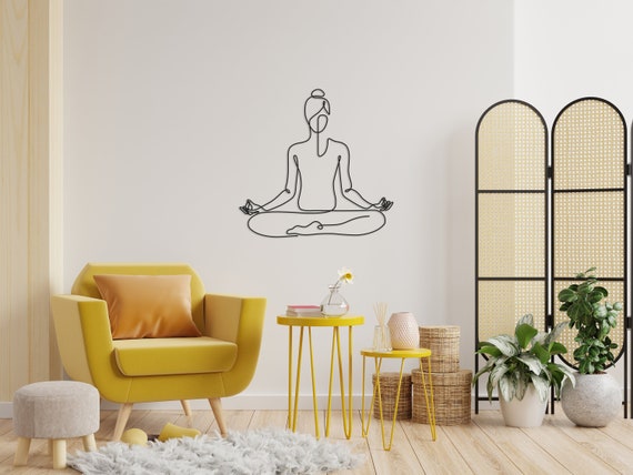 Yoga Metal Wall Art Meditation Wall Art Yoga Studio Decor - Etsy ...