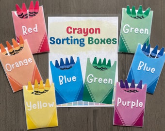 Color Sorting Printable, Color Matching Activity for Toddlers, Preschool Worksheets, Busy Binder Pages, Learning Colors PDF