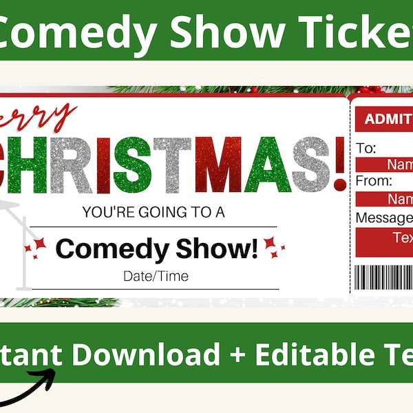 Comedy Show Tickets. Comedy Ticket. Comedy Show Gift Voucher. Comedy Show Coupon. Printable Comedy Show Gift Certificate. Editable Text