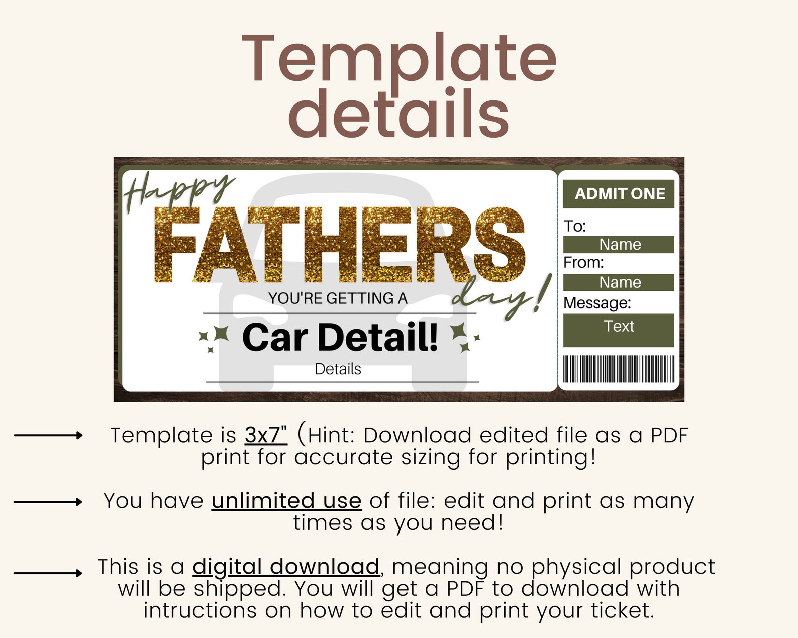 Car Detailing Gift Certificate. Car Detailing Coupon. Car Etsy
