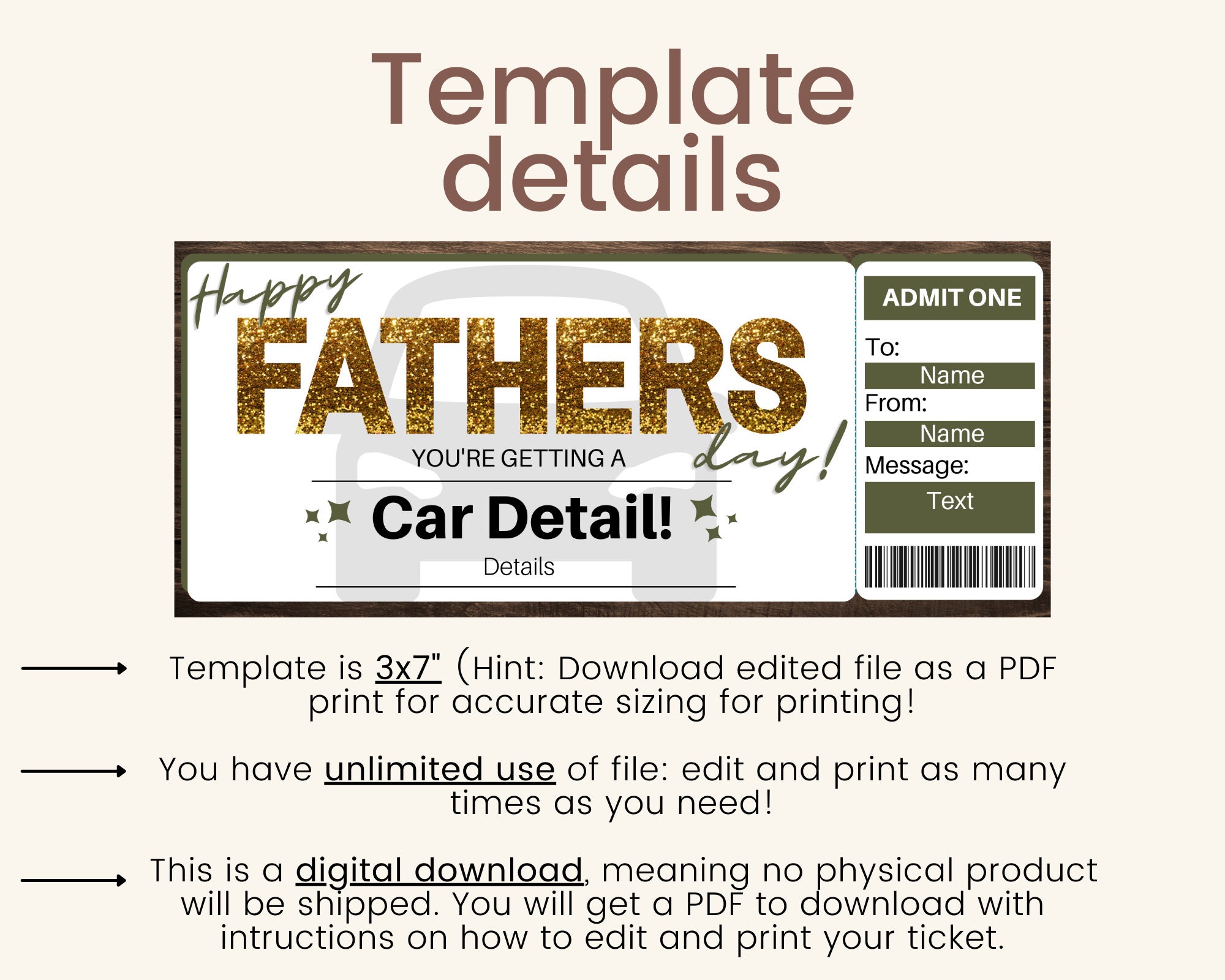 Car Detailing Gift Certificate Car Detailing Coupon Car Etsy