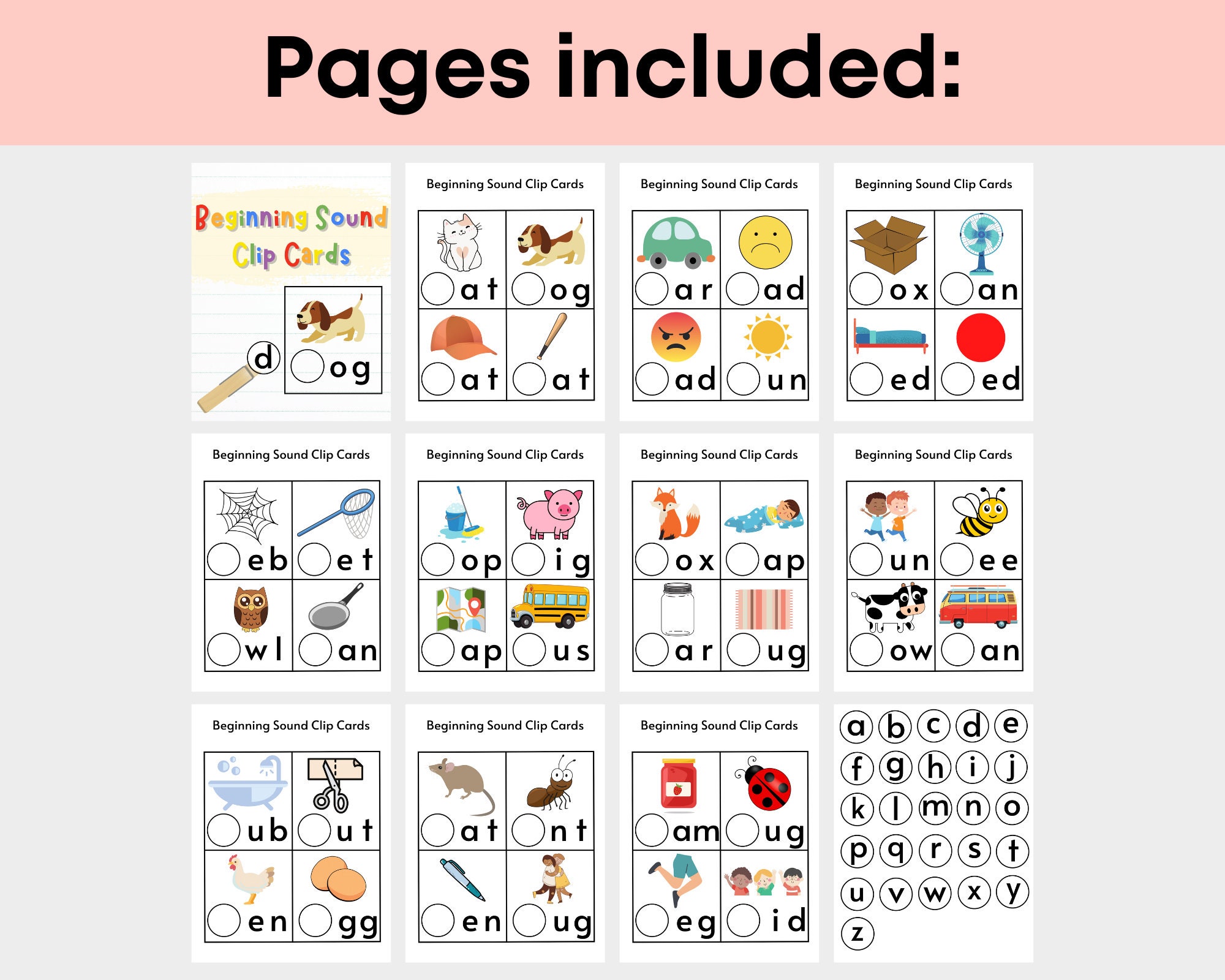 Beginning Sound Worksheet. Letter Sounds. Learning to Read. Preschool