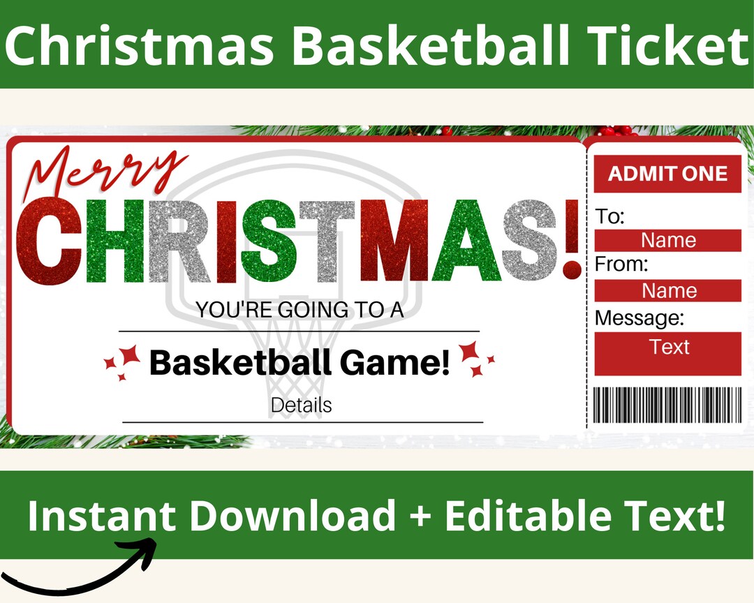 Christmas Basketball Game Tickets. Basketball Tickets. Basketball