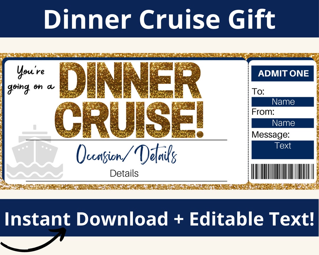 Dinner Cruise Boarding Pass. Sunset Cruise Ticket. Boat Trip Coupon ...