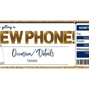 New Phone Gift Certificate, iPhone Gift Ticket Template, New Phone ...