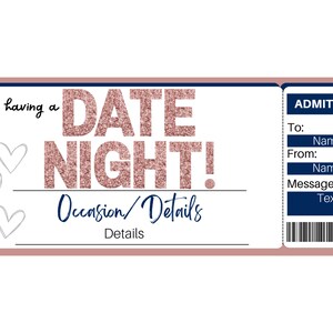 Date Night Coupon Template. Date Night Tickets. Date Coupons. Date ...
