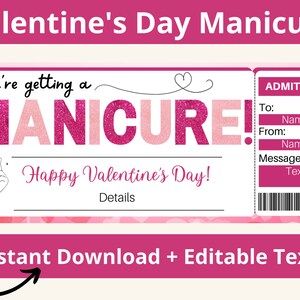 Chèque cadeau manucure. Chèque-cadeau manucure. Carte cadeau manucure. Bon de manucure. Cadeaux de manucure. Chèque-cadeau du salon. Imprimable