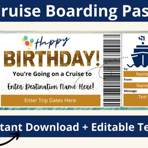 Kreuzfahrt Ticket Vorlage. Kreuzfahrt Gutschein. Kreuzfahrt Bordkarte. Kreuzfahrt Ticket Überraschung. Kreuzfahrt Geschenke. Kreuzfahrt Mädchen Reise. Kreuzfahrt Geburtstag.