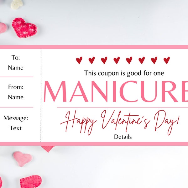 Manicure Gift Voucher. Manicure Gift Certificate. Manicure Gift Card. Manicure Voucher. Manicure Gifts. Salon Gift Certificate. Printable