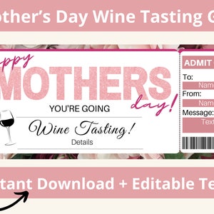 Wine Tasting Gift Ticket. Wine Tasting Invitation. Wine Tasting Ticket. Wine Tasting Gifts. Wine Tasting Card. Wine Tasting Girls Trip.