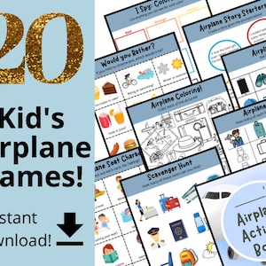 Activités d'avion pour les enfants. Kit d'activités d'avion. Jeux d'avion. Activité d'avion pour enfants. Activités de voyage pour enfants. Jeux de voyage pour enfants.
