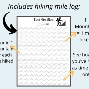 Hiking Log. Hiking Log Book. Hiking Tracker. Trail Log. Hiking image 6