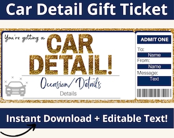 Buono regalo per autolavaggio, modello di scontrino per autolavaggio, coupon per autolavaggio, carta regalo per pulizia auto, stampabile e modificabile