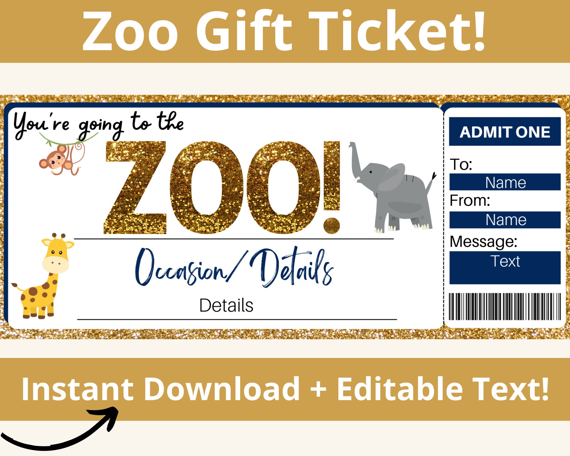 Zoo Ticket. Zoo Gift Card. Zoo Certificate. Zoo Trip. Zoo - Etsy